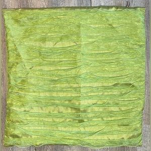 NEW ~ Rodeo Home ~ 20" Square Throw Pillow Cover~Lime Green~Taffeta Ruffles~NWOT